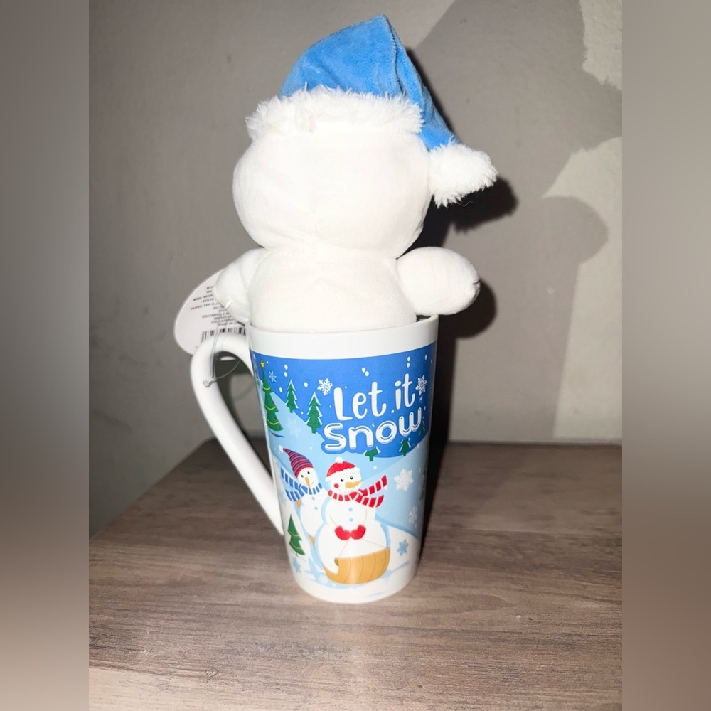 Royal Norfolk Set Ceramic Coffee Cup and Snow Doll Stuffed Christmas Gift New - Picture 3 of 6